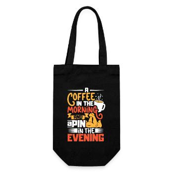 A coffee in the morning - arm wrestling - Gift Bag for Bottles - black - Front