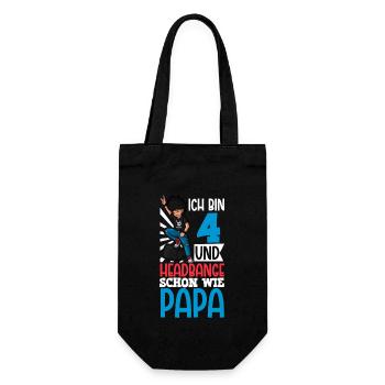 Ich bin 4 - Jungen Rocker - Geschenkbeutel für Flaschen - Schwarz - Vorne