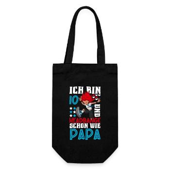 Ich bin 10 - Mädchen Rocker - Geschenkbeutel für Flaschen - Schwarz - Vorne