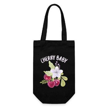 Cherry, Cherry-Fruit funny saying Cherry-Baby - Gift Bag for Bottles - black - Front