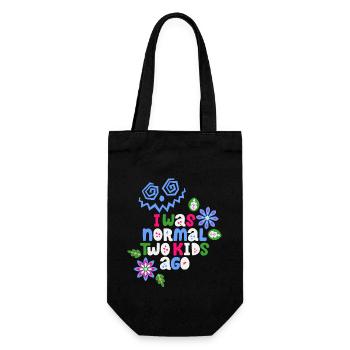 Vater lustiger Spruch I-was-normal-two-kids-ago - Geschenkbeutel für Flaschen - Schwarz - Vorne