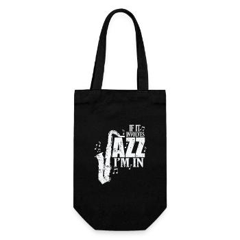 If it involves Jazz I'm in Musik Saxophon - Geschenkbeutel für Flaschen - Schwarz - Vorne
