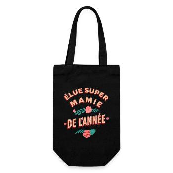 Super Mamie Idée Cadeau Grand-mère Citation Humour - Sac à bouteille - noir - Devant