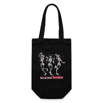 Let's Be Weird Together Skeleton Valentine's Day - Gift Bag for Bottles - black - Front