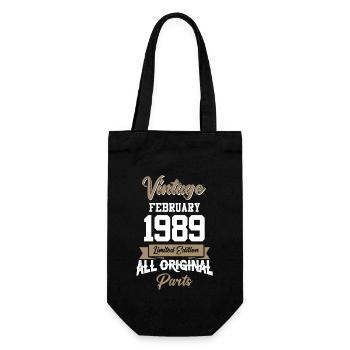 Februar 1989 Vintage Geburtstag Geschenk - Geschenkbeutel für Flaschen - Schwarz - Vorne