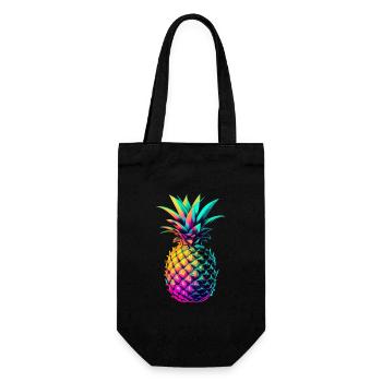 EDM Music Rave Festival Pineapple Techno - Gift Bag for Bottles - black - Front