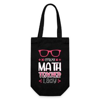 Crazy Math Teacher Lady - Sac à bouteille - noir - Devant