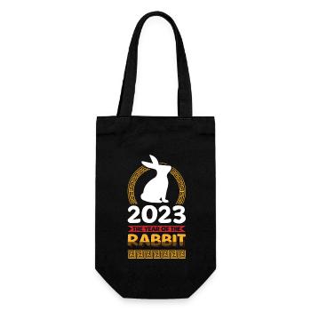 2023 The year of the rabbit Chinese Zodiac - Gift Bag for Bottles - black - Front