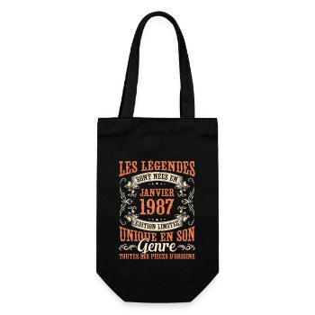 Les Légendes Sont Nées En Janvier 1987 Cadeau - Sac à bouteille - noir - Devant