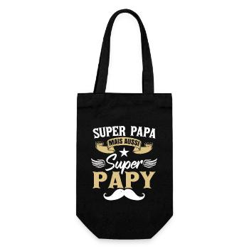 Super Papa Papy - Sac à bouteille - noir - Devant