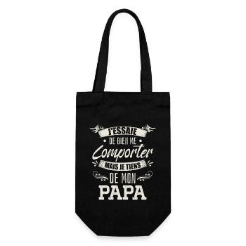 Je Tiens De Mon Papa - Sac à bouteille - noir - Devant