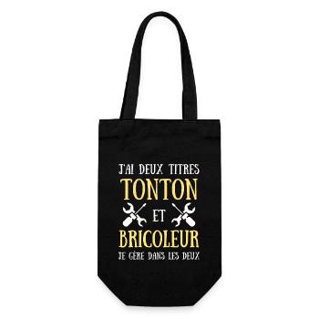 tonton bricoleur humour bricolage homme cadeau - Sac à bouteille - noir - Devant