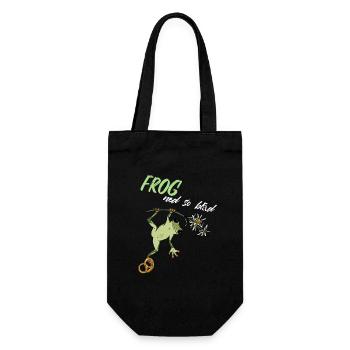 Frog ned so blöd Frosch Frag nicht Bayern boarisch - Geschenkbeutel für Flaschen - Schwarz - Vorne