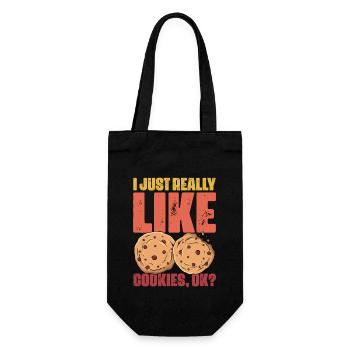 I Just Really Like Retro Cookies For Cookie Lover - Geschenkbeutel für Flaschen - Schwarz - Vorne