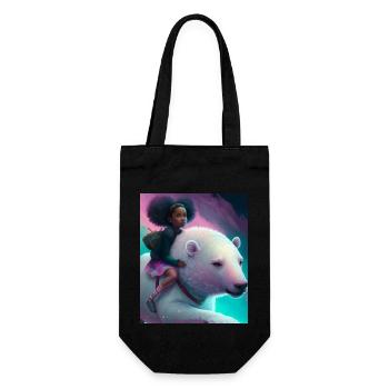 Une fille noire monte un ours polaire - Sac à bouteille - noir - Devant