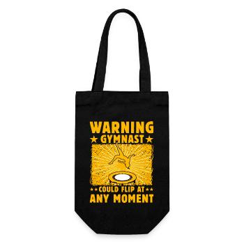 Warning Gymnast could flip at any moment - Gift Bag for Bottles - black - Front