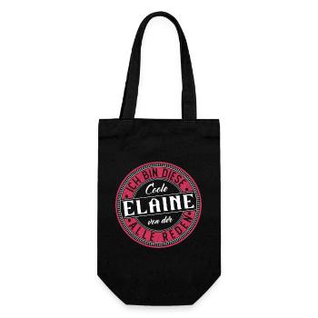 Elaine Geschenkidee Geschenk Geburtstag - Geschenkbeutel für Flaschen - Schwarz - Vorne