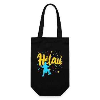 Helau - Geschenkbeutel für Flaschen - Schwarz - Vorne