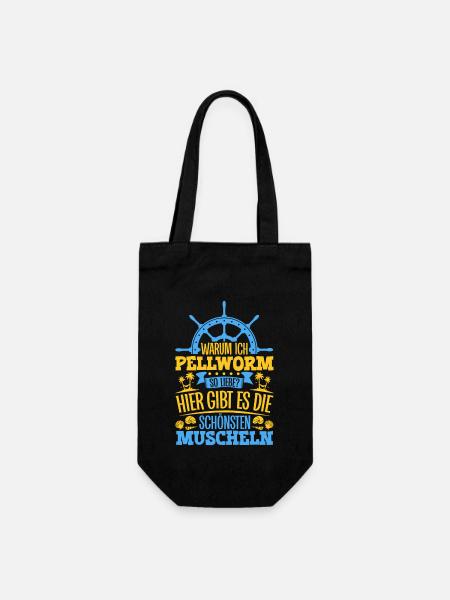 Schöne Muscheln - Warum ich Pellworm so liebe - Geschenkbeutel für Flaschen - Schwarz