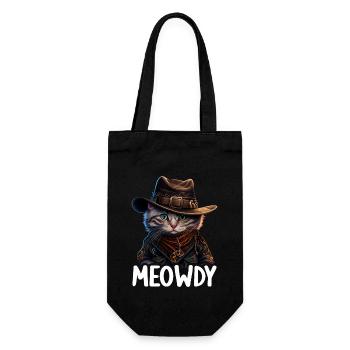 Meowdy Funny cat Meme for Cat Lovers - Geschenkbeutel für Flaschen - Schwarz - Vorne