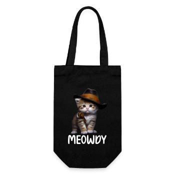 Meowdy Funny cat Meme for Cat Lovers - Geschenkbeutel für Flaschen - Schwarz - Vorne