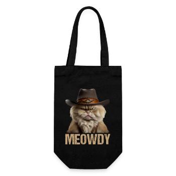 Meowdy Funny cat Meme for Cat Lovers - Geschenkbeutel für Flaschen - Schwarz - Vorne