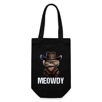 Meowdy Funny cat Meme for Cat Lovers - Geschenkbeutel für Flaschen - Schwarz - Vorne