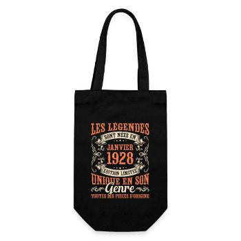 Les Légendes Sont Nées En Janvier 1928 Cadeau - Sac à bouteille - noir - Devant
