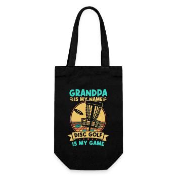 Grandpa Is My Name Disc Golf Is My Game - Gift Bag for Bottles - black - Front
