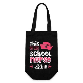 This Is My School Nurse Shirt - Gift Bag for Bottles - black - Front