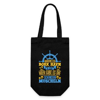 Schöne Muscheln - Warum ich Bork Havn so liebe - Geschenkbeutel für Flaschen - Schwarz - Vorne