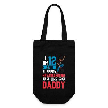 Ich bin 12 - Jungen Rocker - Geschenkbeutel für Flaschen - Schwarz - Vorne