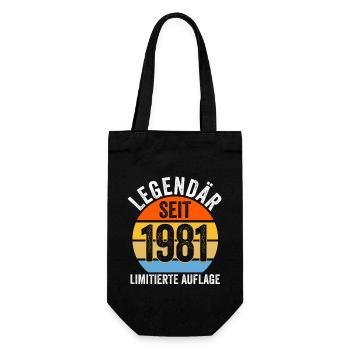 42 Jahre Geburtstag Jahrgang 1981 - Geschenkbeutel für Flaschen - Schwarz - Vorne