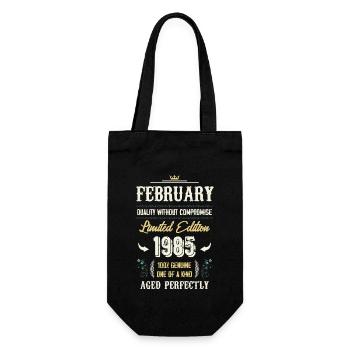 Février 1985 Cadeau d’anniversaire vintage - Sac à bouteille - noir - Devant