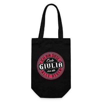 Giulia Geschenkidee Geschenk Geburtstag - Geschenkbeutel für Flaschen - Schwarz - Vorne