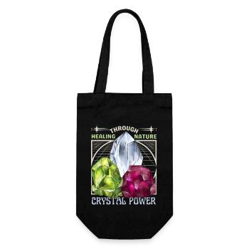 Healing Crystals, Esoteric, Crystal Power - Gift Bag for Bottles - black - Front