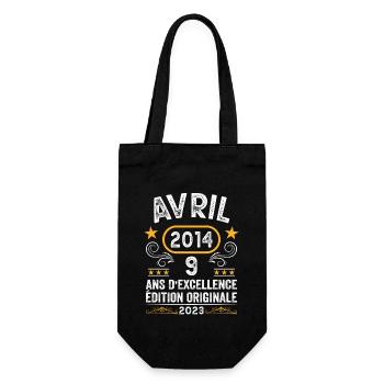 Anniversaire Vintage Idée Cadeau Avril 2014 9 - Sac à bouteille - noir - Devant
