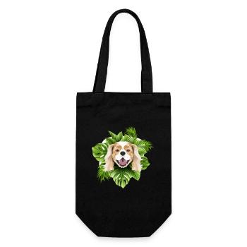 Tropical Cavalier King Charles Spaniel - Gift Bag for Bottles - black - Front