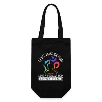 Reiki Matser Mutter Für Energie Mama - Geschenkbeutel für Flaschen - Schwarz - Vorne