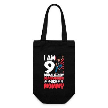 Ich bin 9 - Jungen Rocker - Geschenkbeutel für Flaschen - Schwarz - Vorne