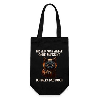 Ihr seid doch wieder ohne Aufsicht ich merk das - Geschenkbeutel für Flaschen - Schwarz - Vorne