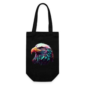 Conception polygonale cool avec un pygargue à tête blanche - Sac à bouteille - noir - Devant