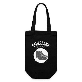 Sauerland Original | Dorfkind Wandern Wintersport - Geschenkbeutel für Flaschen - Schwarz - Vorne