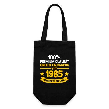 Jahrgang 1985 38 Jahre Geburtstag - Geschenkbeutel für Flaschen - Schwarz - Vorne