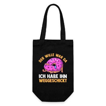Der Wille War Da Ich Hab Ihn Weggeschickt - Geschenkbeutel für Flaschen - Schwarz - Vorne