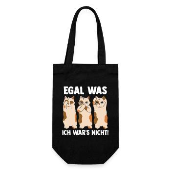 Egal was ich wars nicht Katze - Geschenkbeutel für Flaschen - Schwarz - Vorne