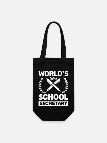 Meilleure secrétaire d’école au monde - Sac à bouteille - noir