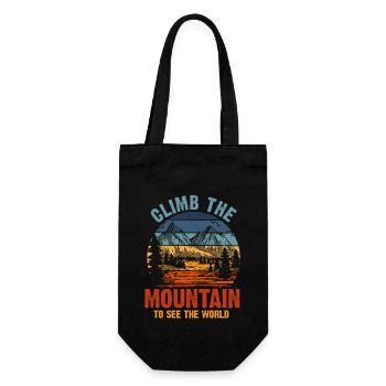 Climb The Mountain To See The World - Gift Bag for Bottles - black - Front