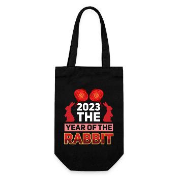 2023 The year of the rabbit Chinese Zodiac - Gift Bag for Bottles - black - Front