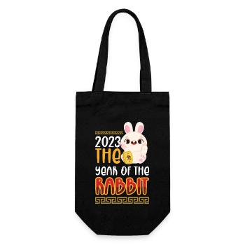 2023 The year of the rabbit Chinese Zodiac - Gift Bag for Bottles - black - Front
